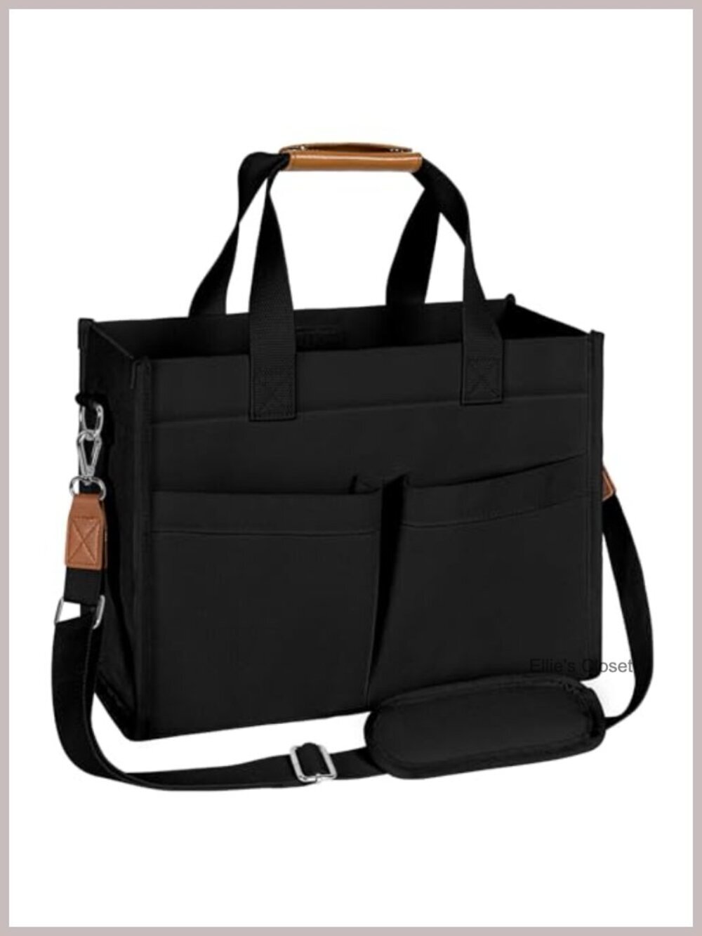 Canvas Tote Bag with Velcro Closure, Laptop Work Crossbody
